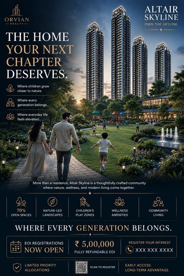 Altair Skyline post: The home your next chapter deserves, a family walking through the gardens